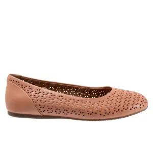 Softwalk Sonoma S1862-750 Womens Brown Wide Leather Ballet Flats Shoes