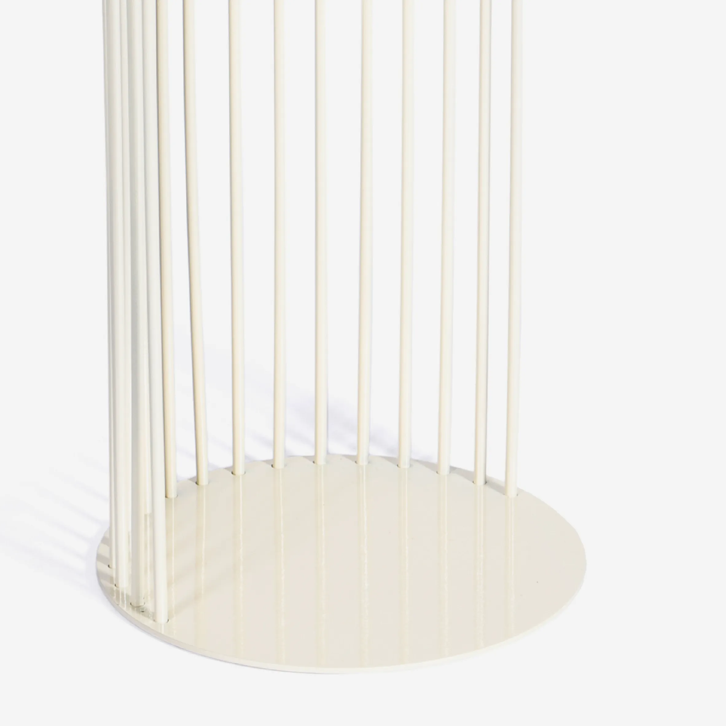 Spine End Table Cream   Wood