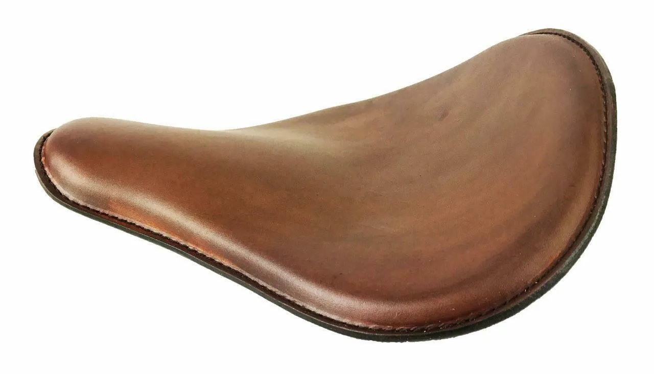 Spring Seat Chopper Sportster Harley Chopper Honda 13x15" Smooth Brown Leather