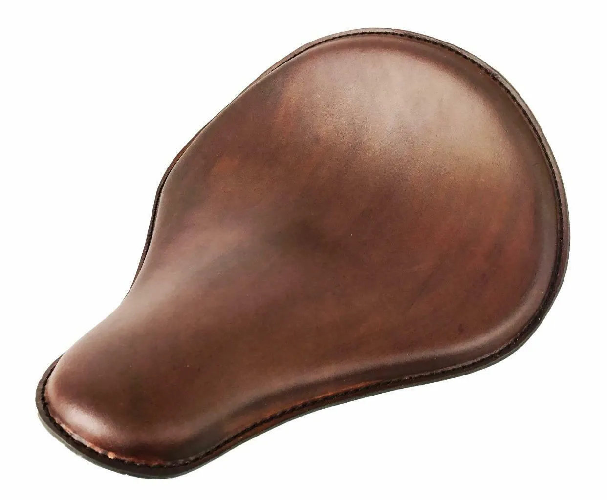 Spring Seat Chopper Sportster Harley Chopper Honda 13x15" Smooth Brown Leather
