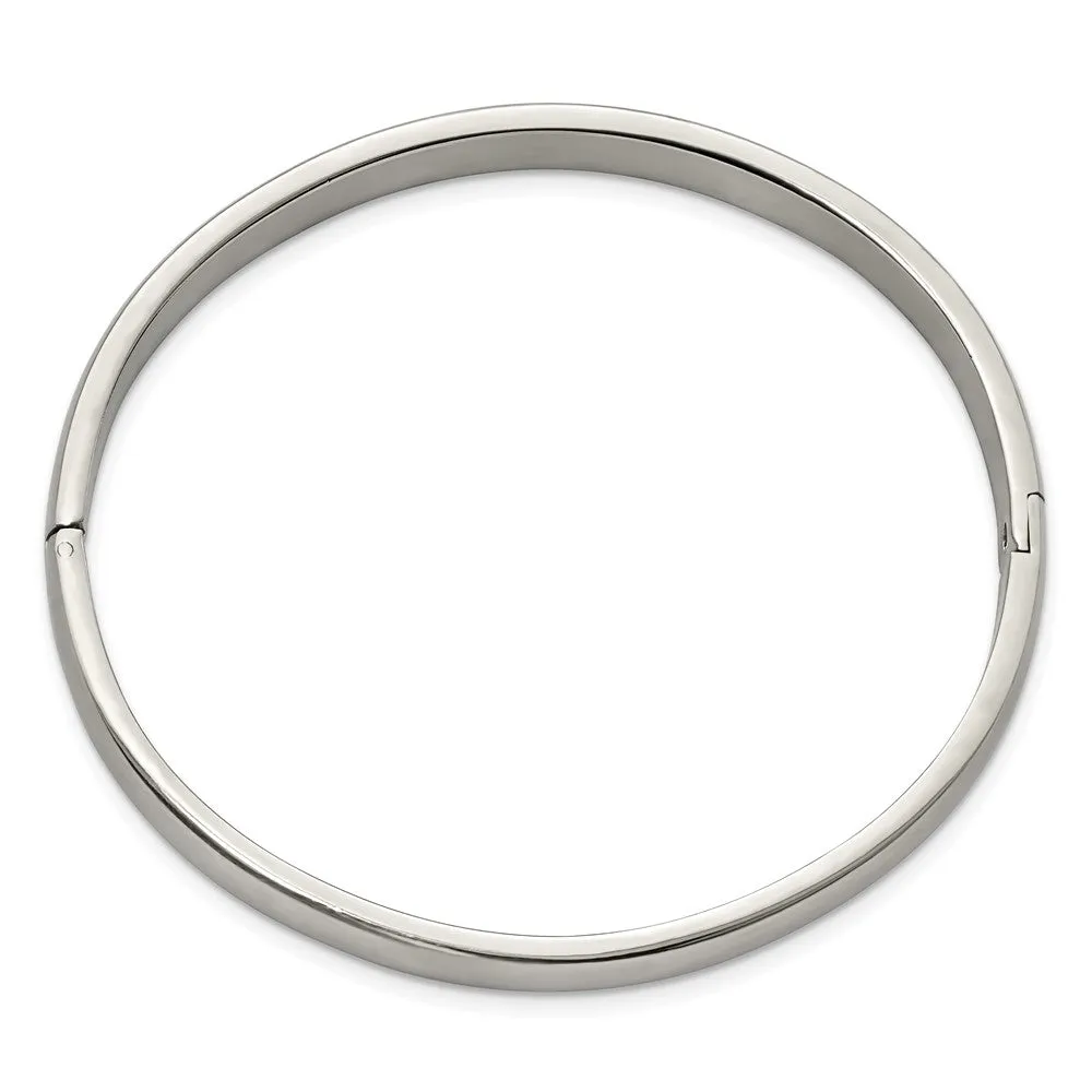 Stainless Steel Brushed and Polished 8mm Hinged Bangle