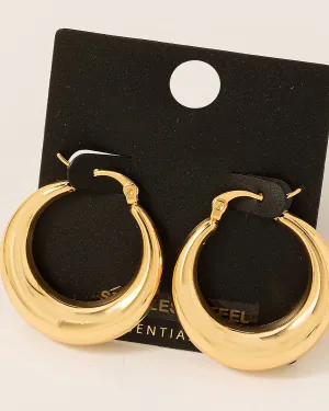 Stainless Steel Latch Hoop Earrings