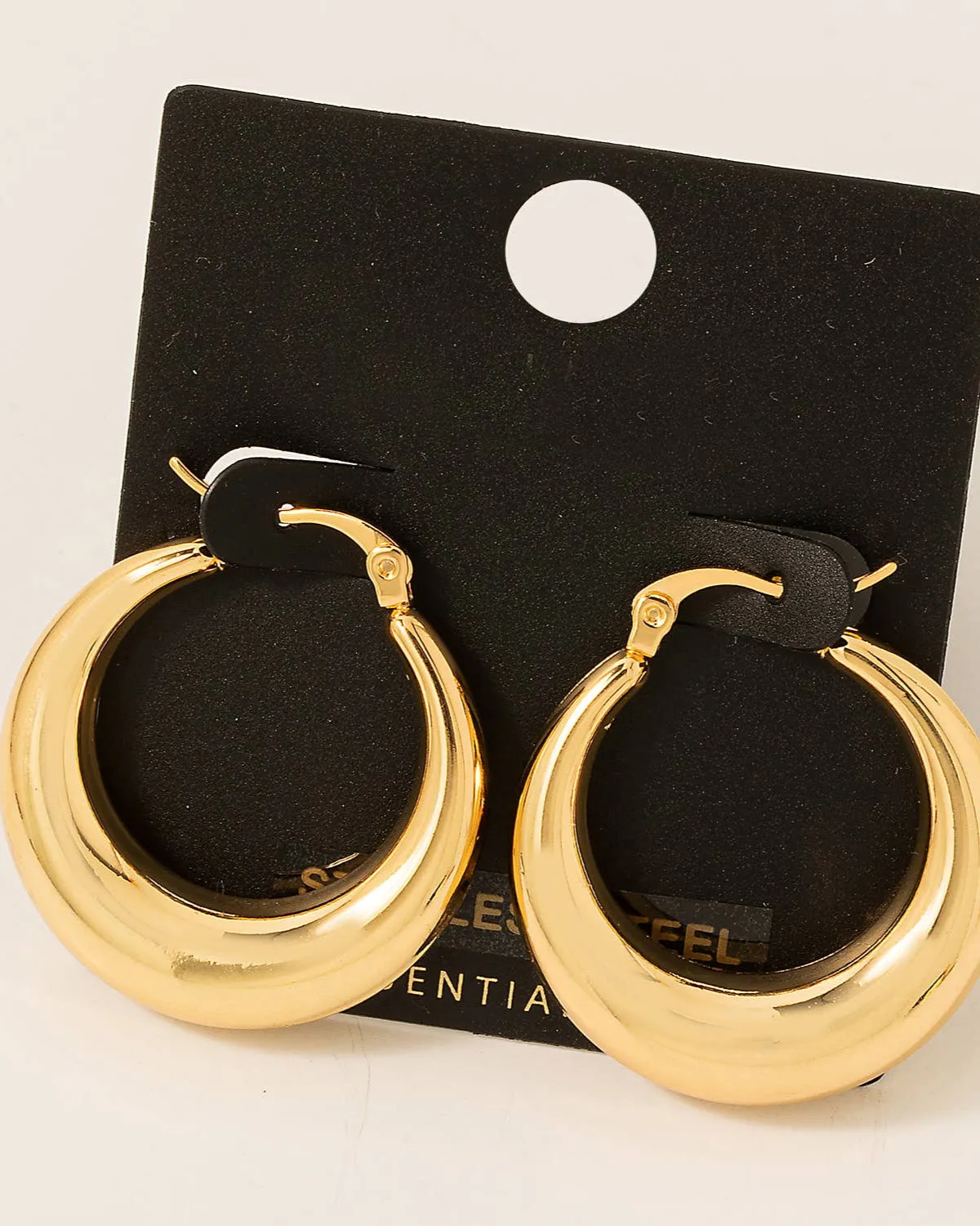 Stainless Steel Latch Hoop Earrings