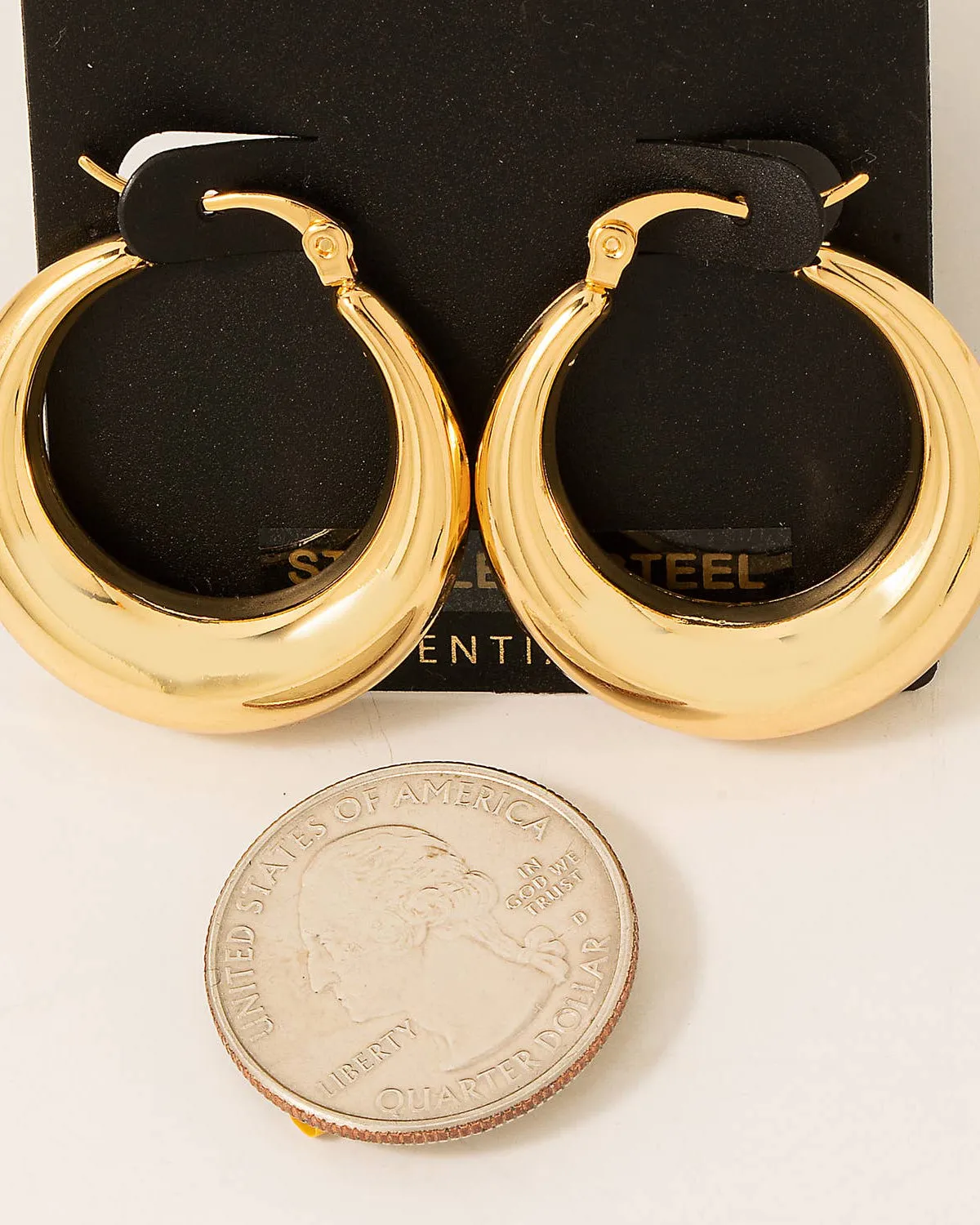 Stainless Steel Latch Hoop Earrings