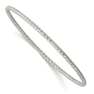 Stainless Steel Polished Textured 2mm Slip on Bangle