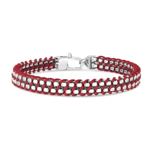 Sterling Silver & Woven Cord Bracelet