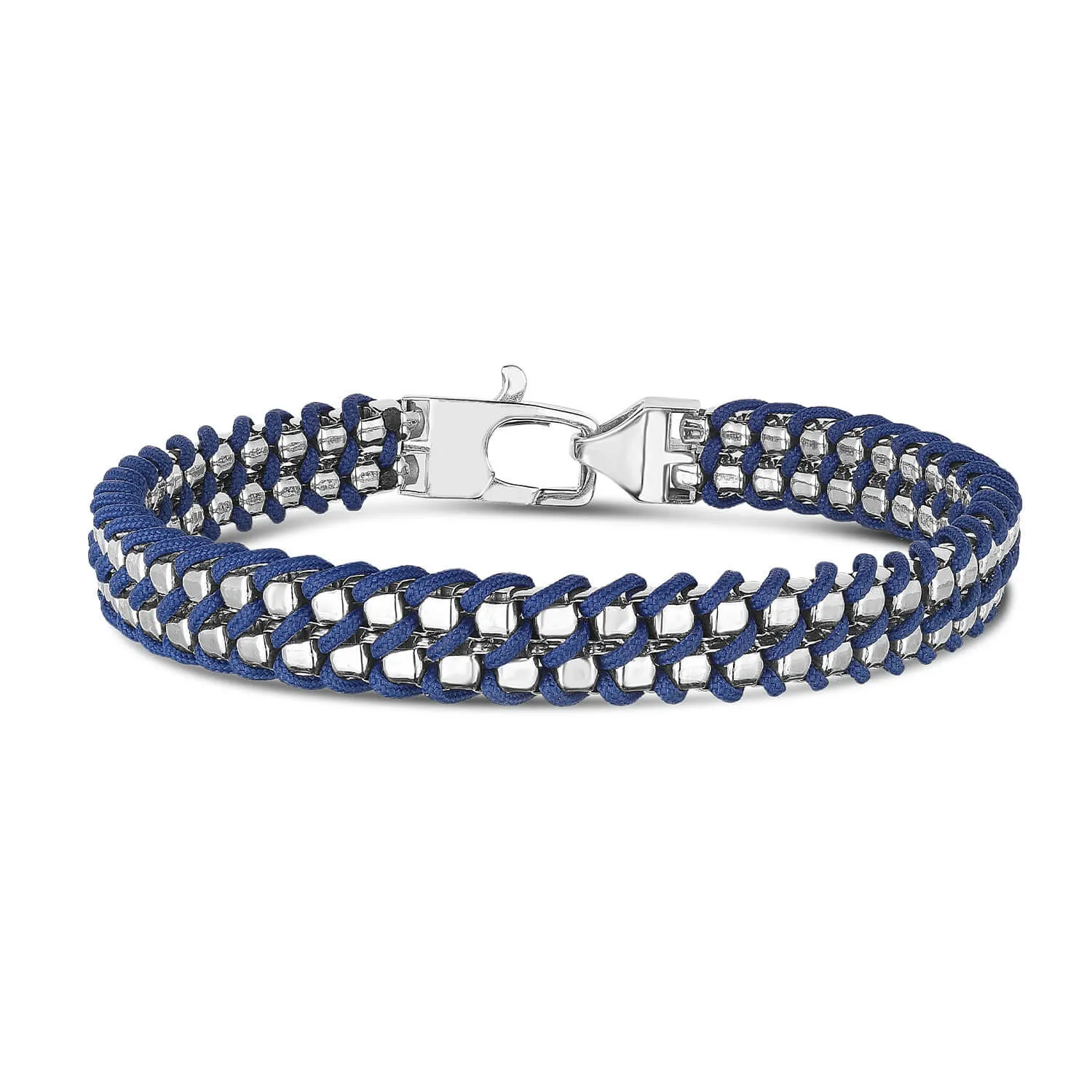 Sterling Silver & Woven Cord Bracelet