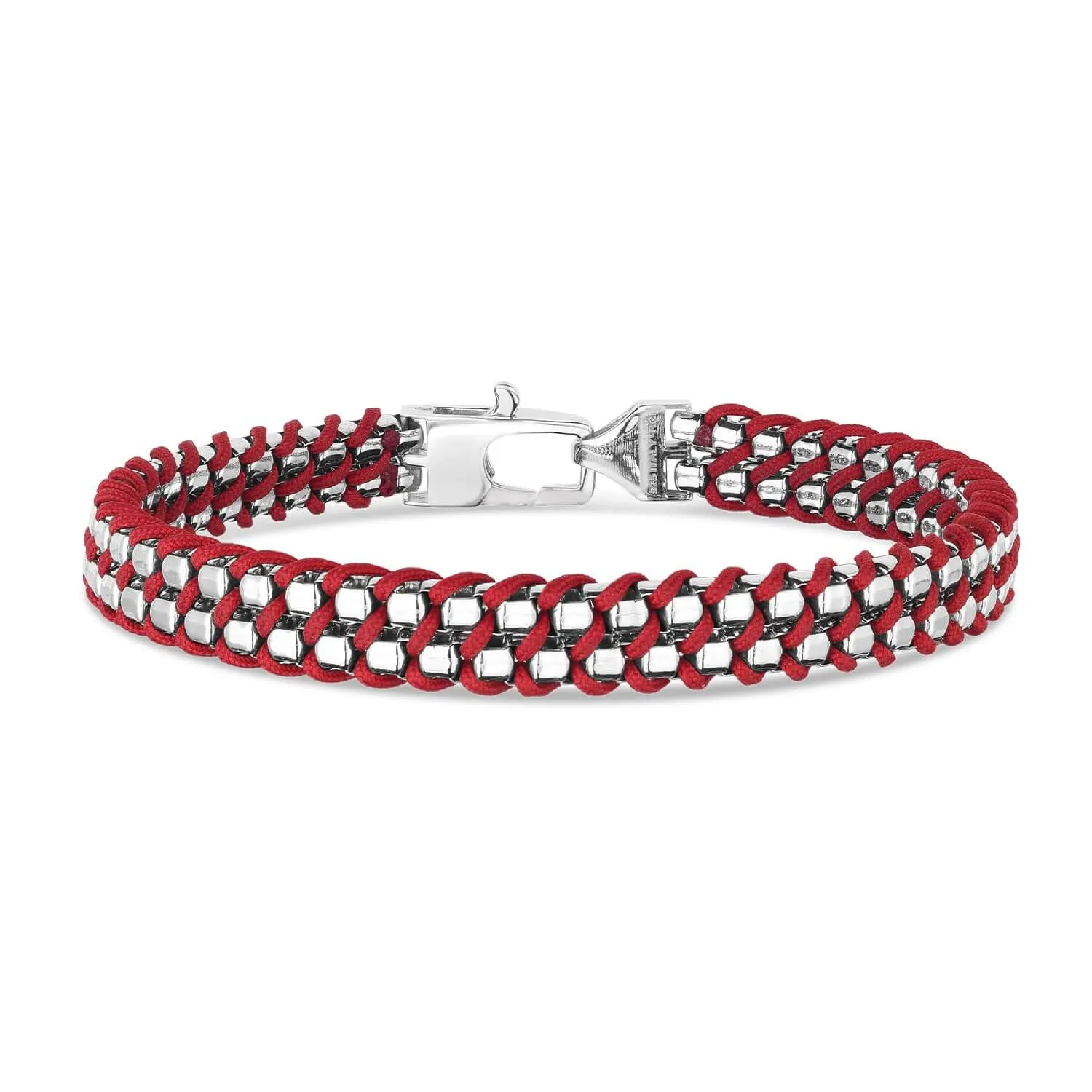 Sterling Silver & Woven Cord Bracelet