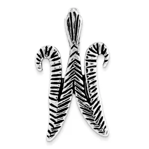 Sterling Silver Antiqued & Textured Letter W Chain Slide