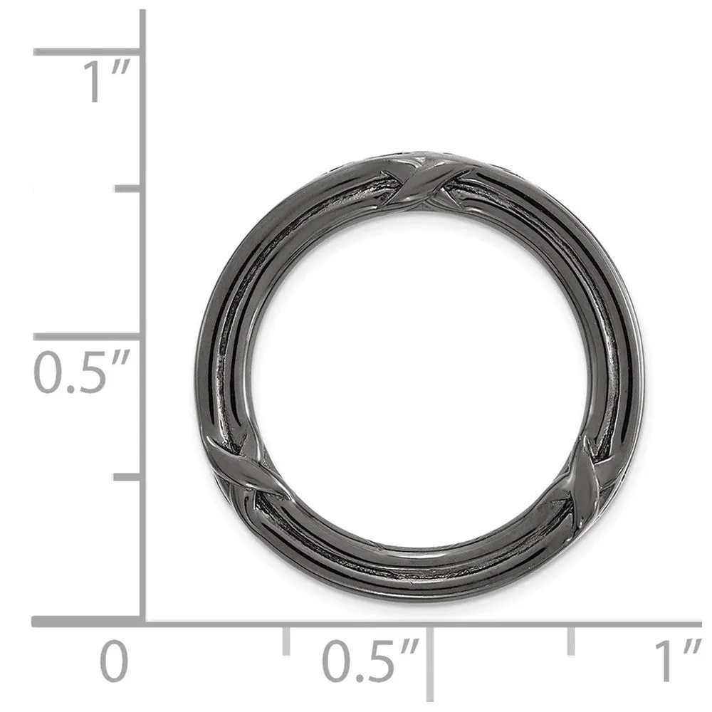 Sterling Silver Stackable Expressions Black-plated Med Polished Chain Slide