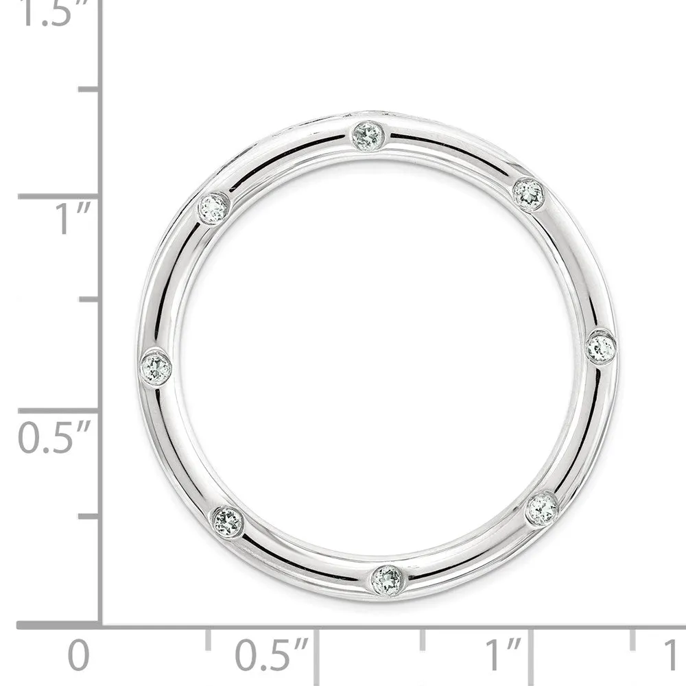 Sterling Silver Stackable Expressions Large Polished Aquamarine Chain Slide