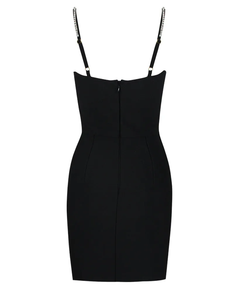 Strappy Diamonds Bandage Mini Dress