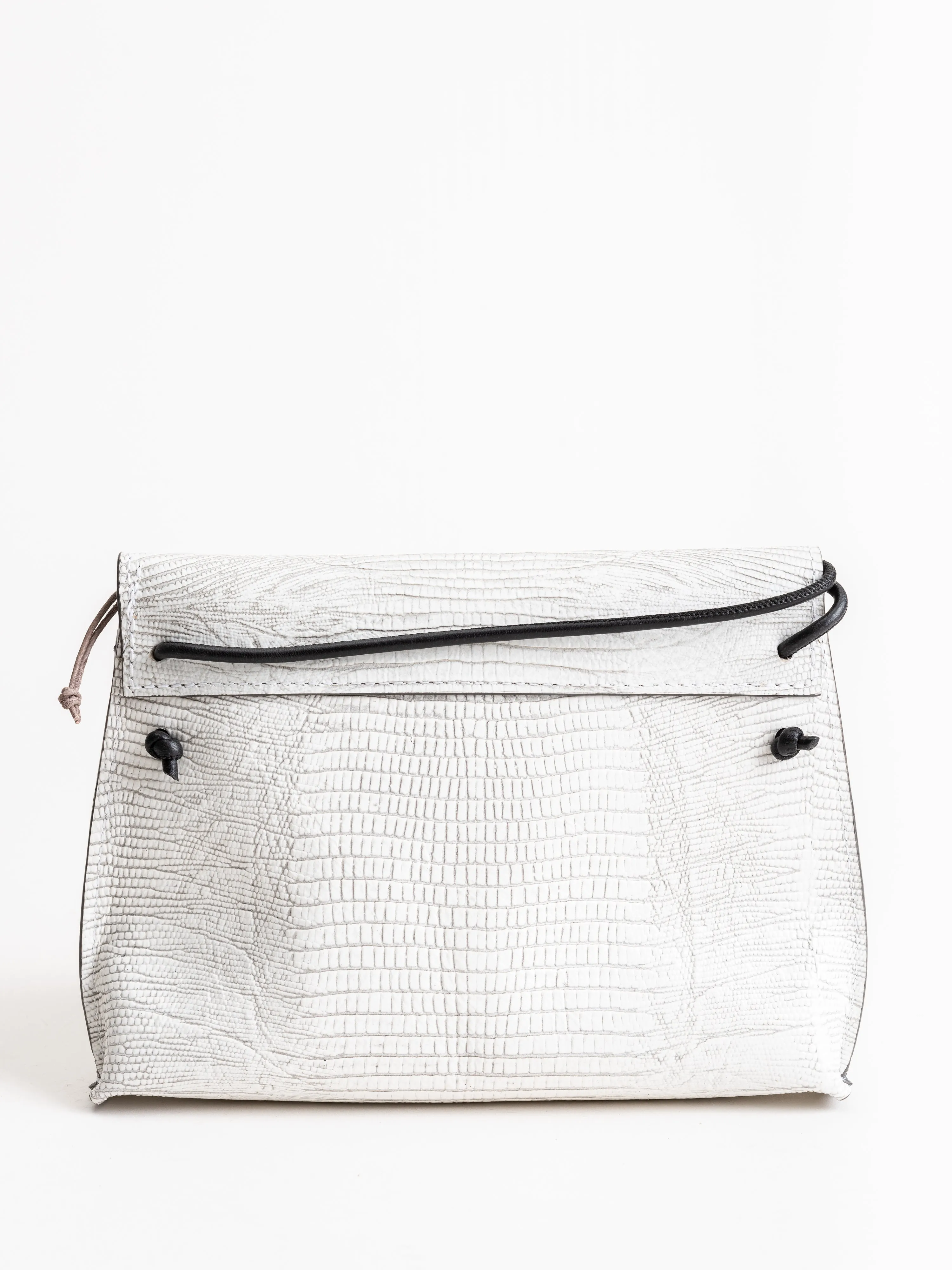 strappy foldover - white lizard