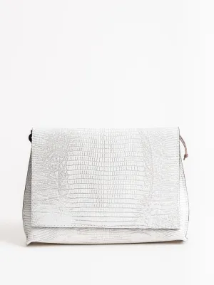 strappy foldover - white lizard