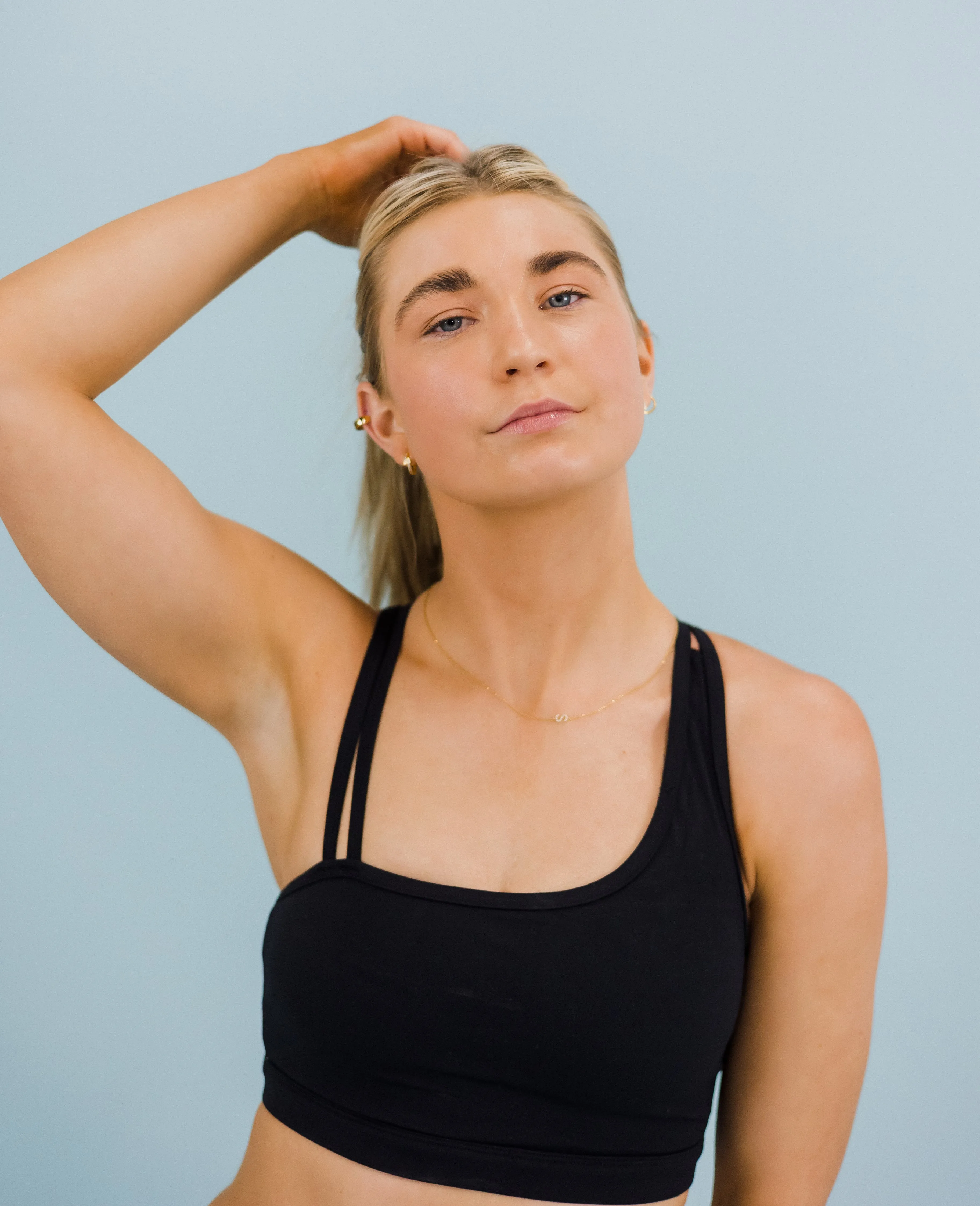 Strappy Shoulder Bra - Black