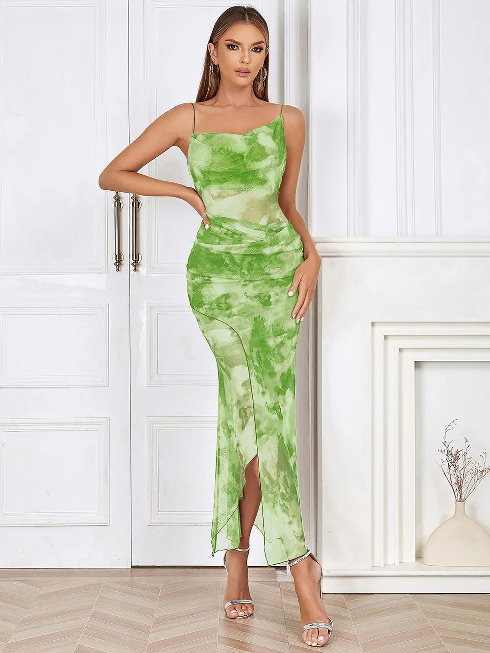Strappy Sleeveless Backless Maxi Bodycon Dress HB01780