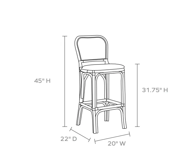 Tatum Woven Rattan Bar Stool