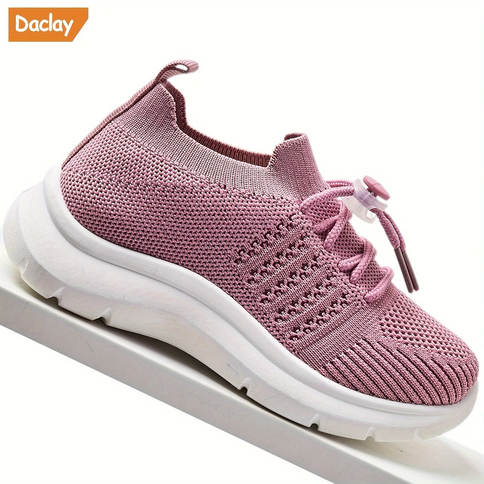 Trendy Woven Knit Breathable Sneakers, FS