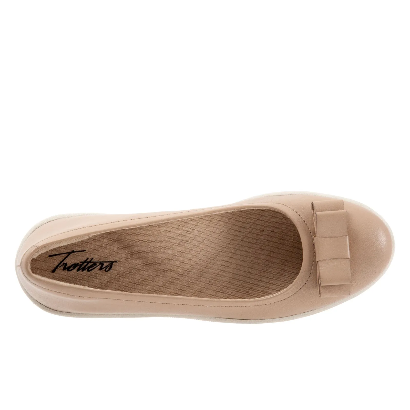 Trotters Avery T2202-130 Womens Brown Leather Slip On Ballet Flats Shoes