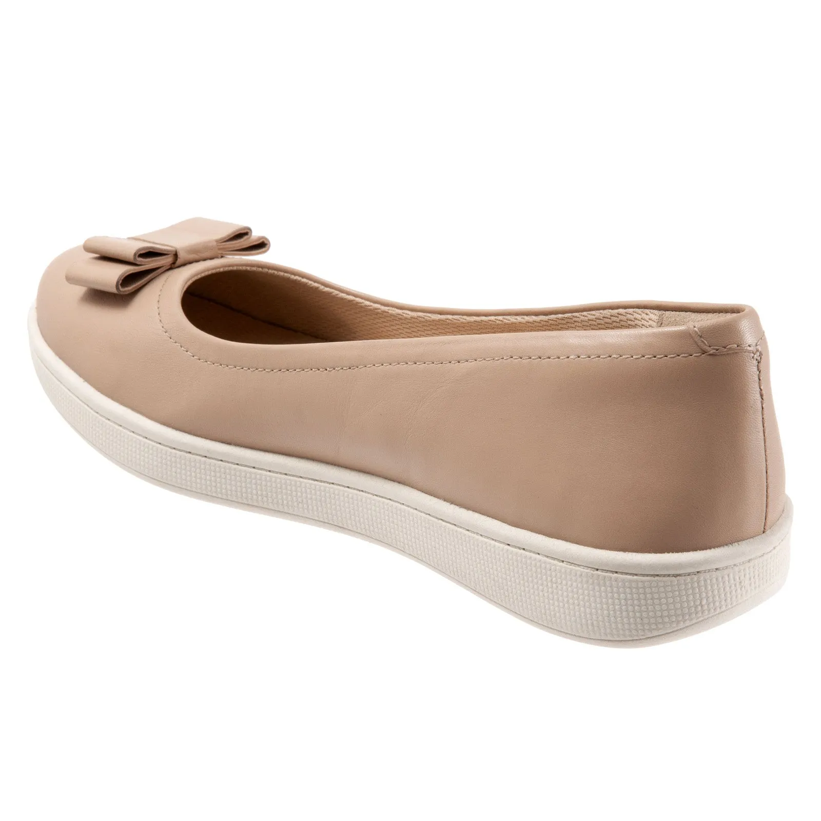 Trotters Avery T2202-130 Womens Brown Leather Slip On Ballet Flats Shoes