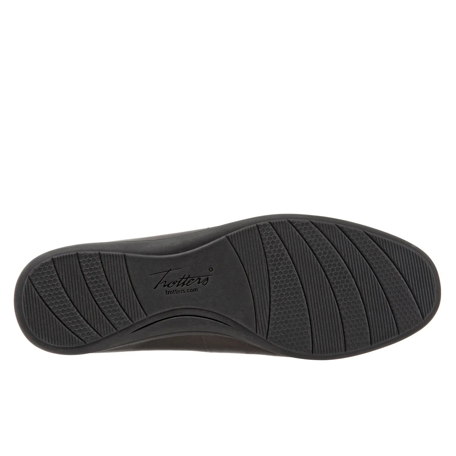 Trotters Darcey T1904-001 Womens Black Wide Leather Ballet Flats Shoes