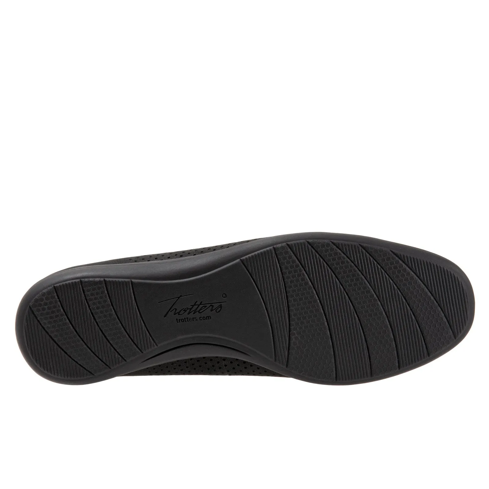 Trotters Darcey T1904-021 Womens Black Narrow Leather Ballet Flats Shoes