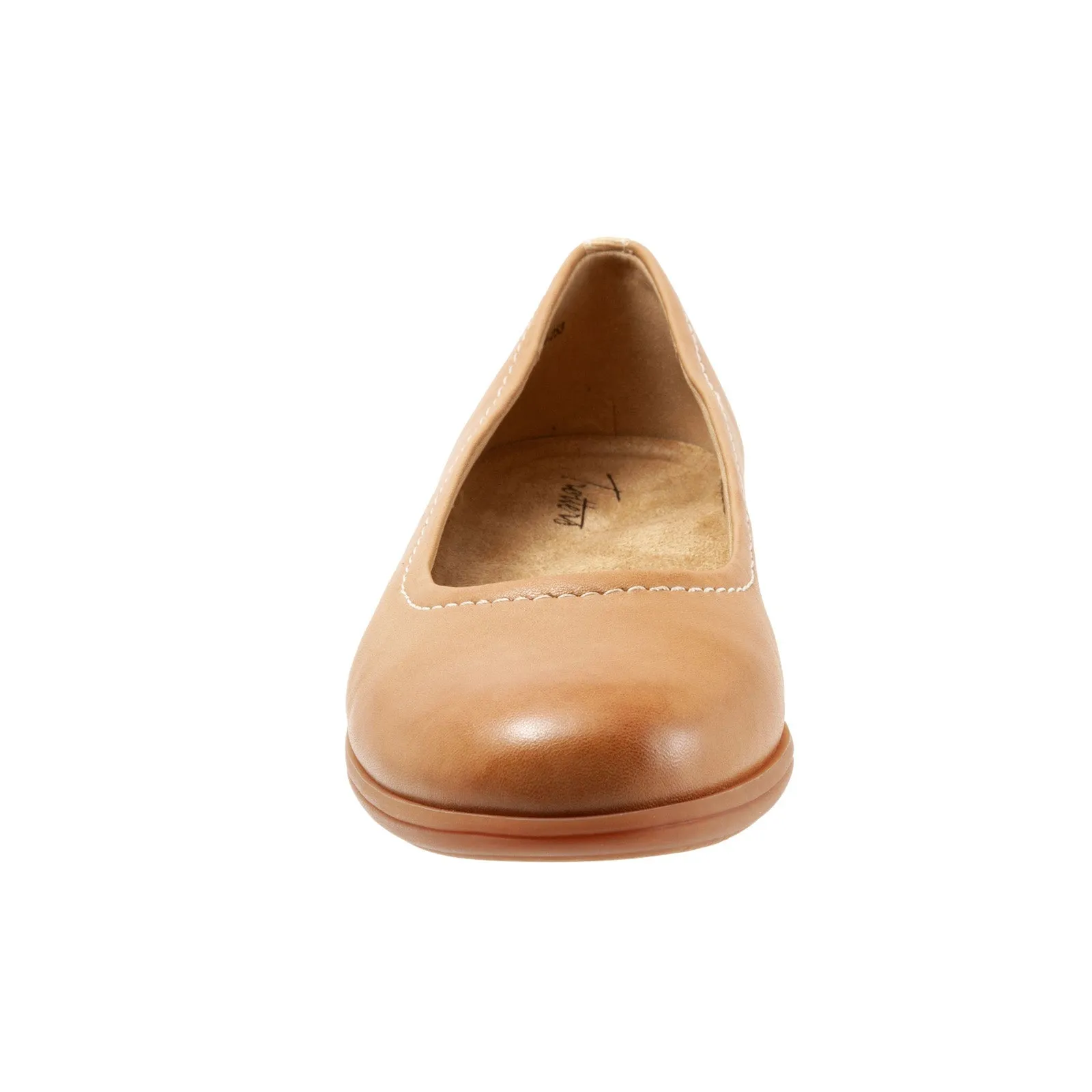 Trotters Darcey T1904-253 Womens Brown Extra Wide Ballet Flats Shoes