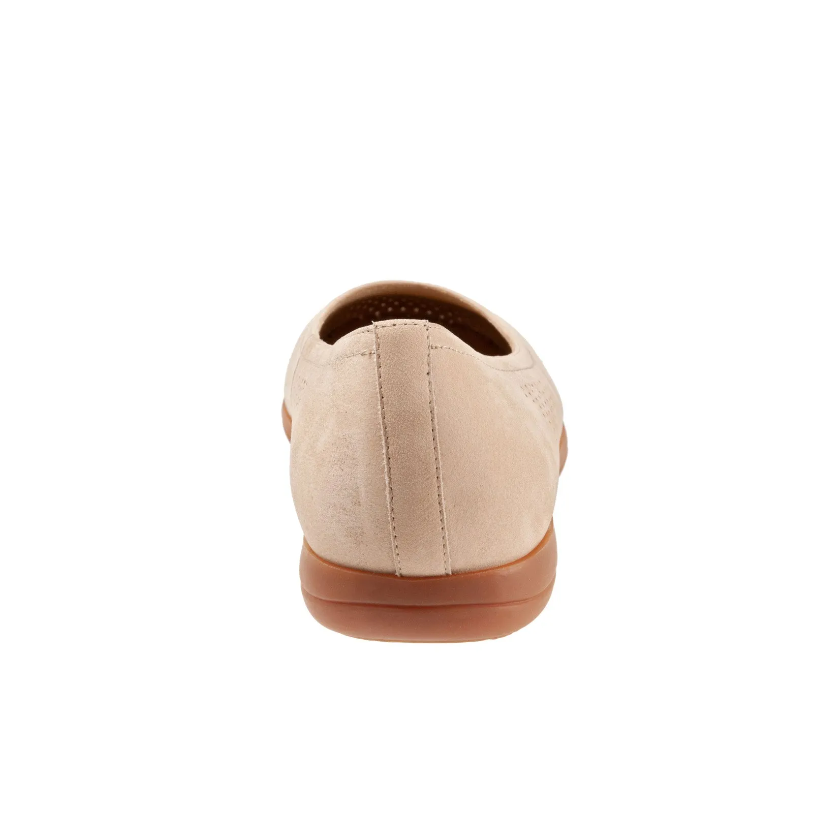 Trotters Darcey T1904-277 Womens Beige Leather Slip On Ballet Flats Shoes