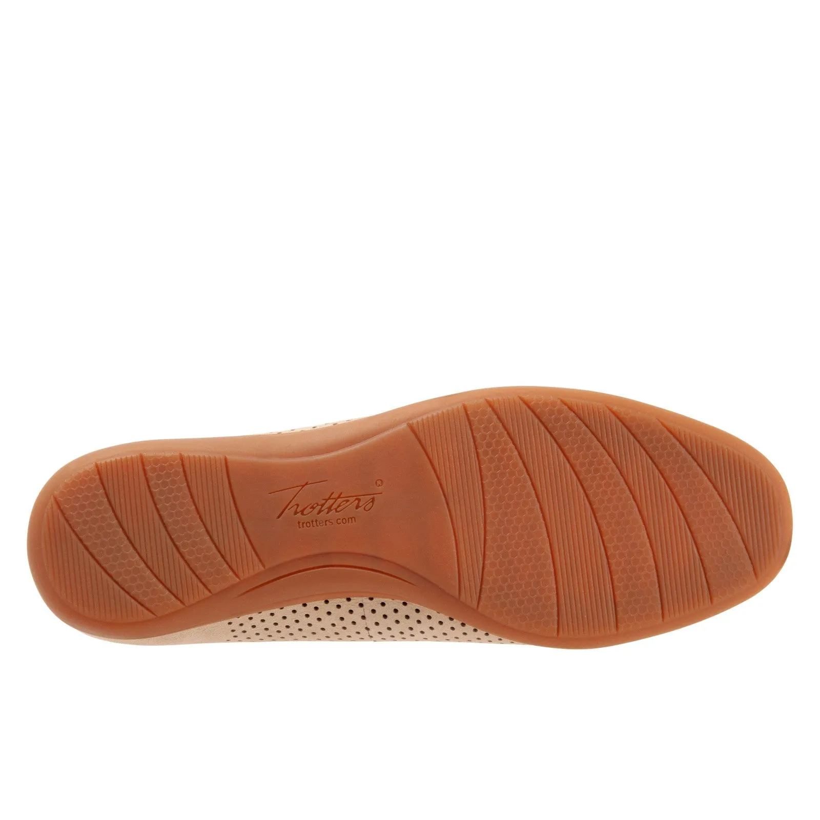 Trotters Darcey T1904-277 Womens Beige Leather Slip On Ballet Flats Shoes