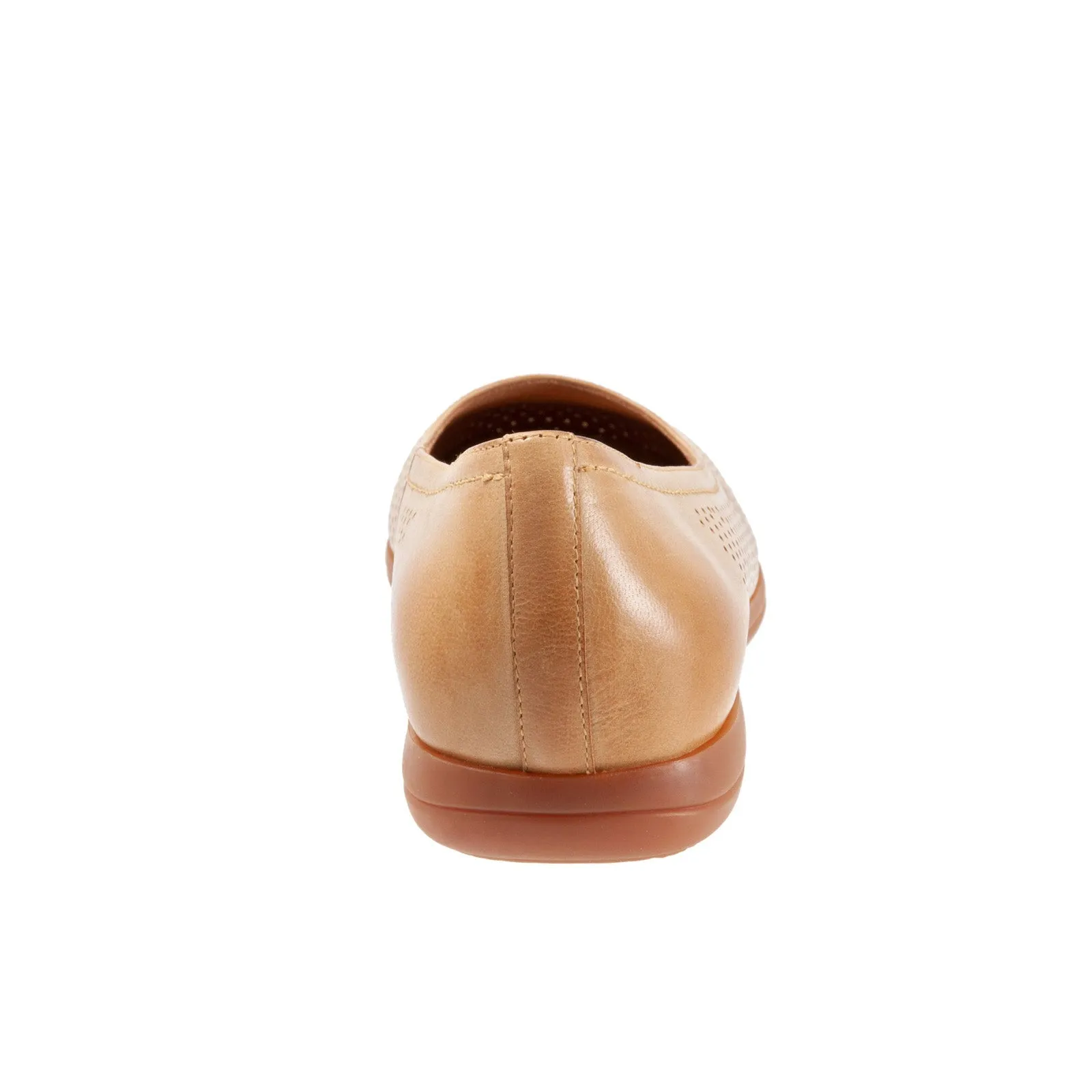 Trotters Darcey T1904-299 Womens Brown Leather Slip On Ballet Flats Shoes
