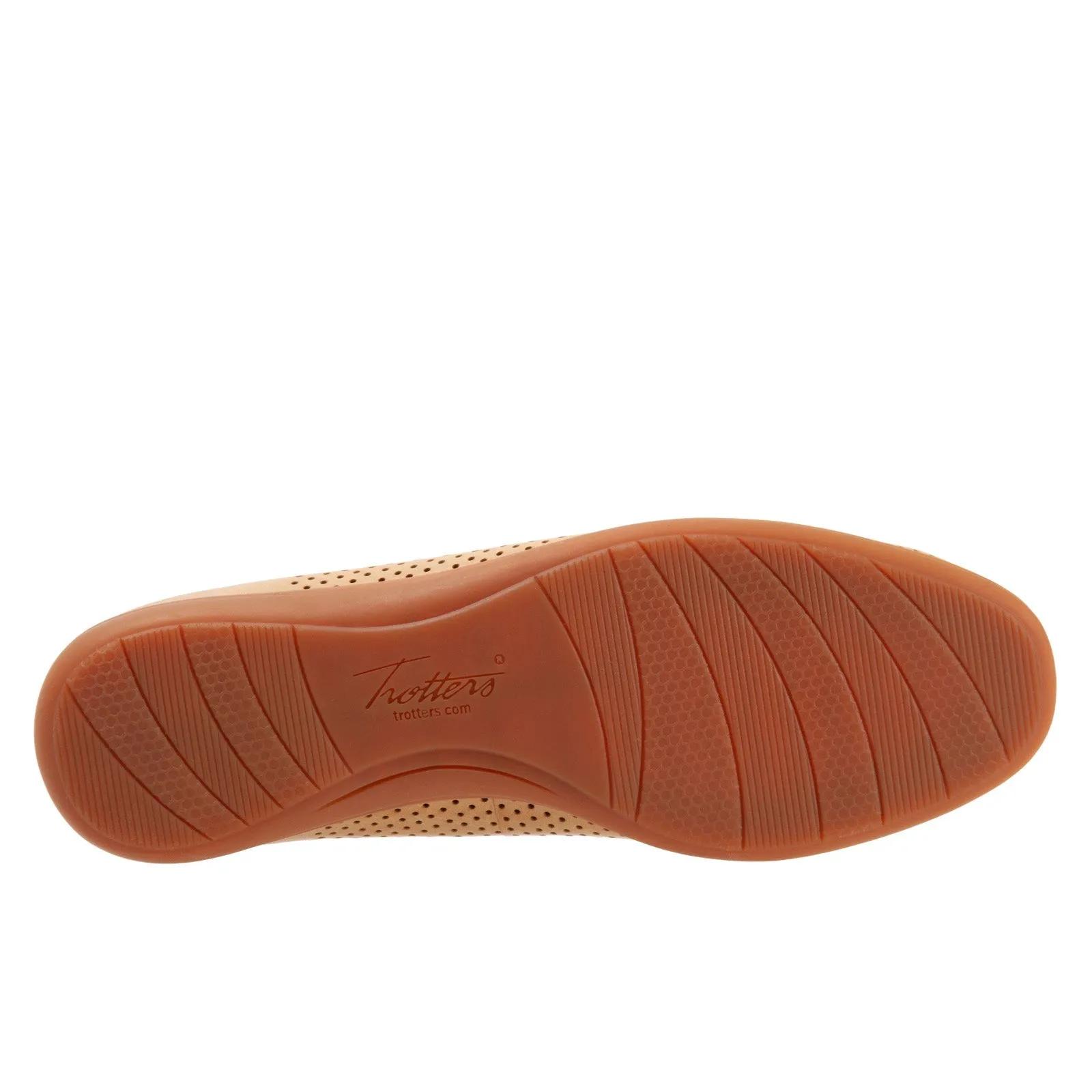 Trotters Darcey T1904-299 Womens Brown Leather Slip On Ballet Flats Shoes