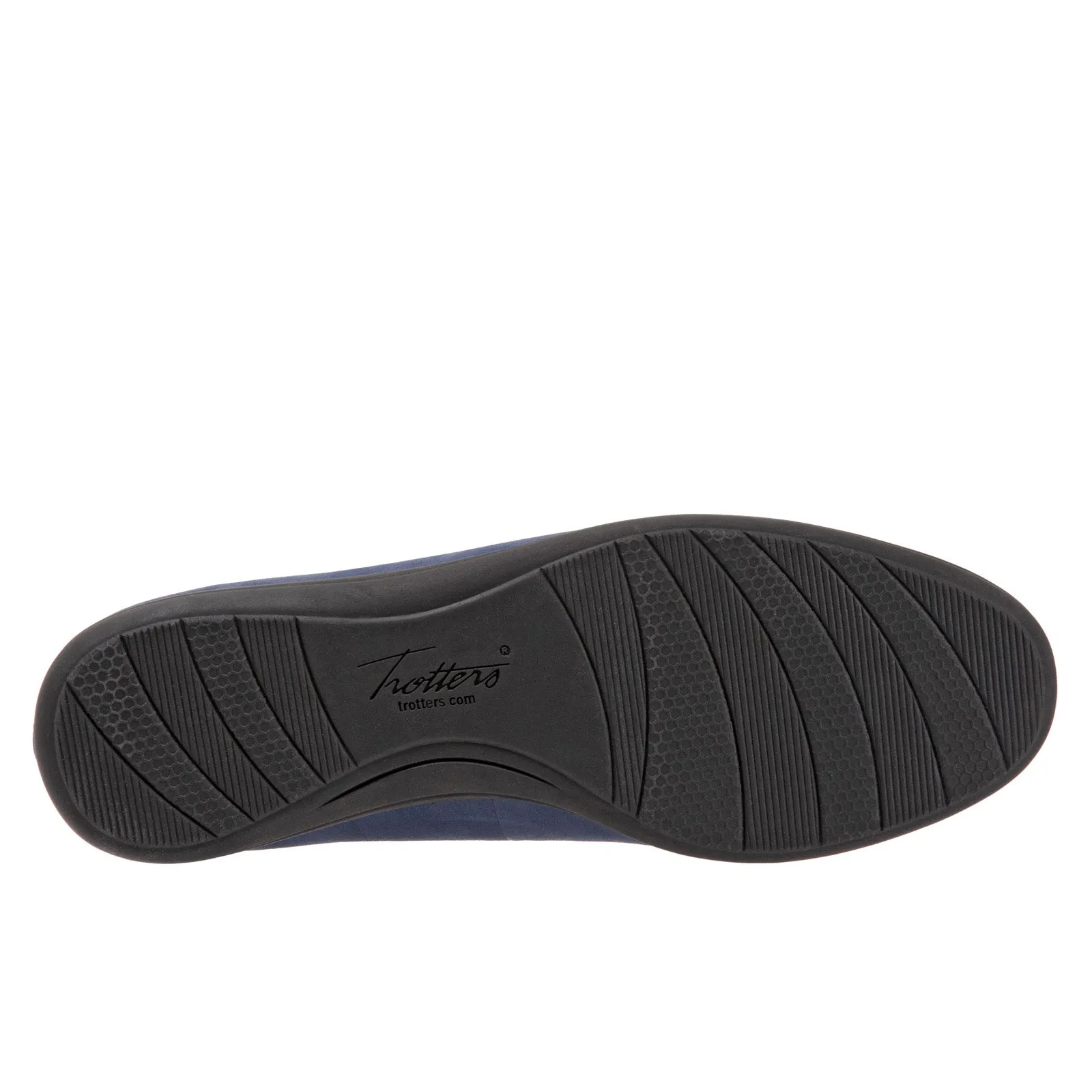 Trotters Darcey T1904-400 Womens Blue Leather Slip On Ballet Flats Shoes
