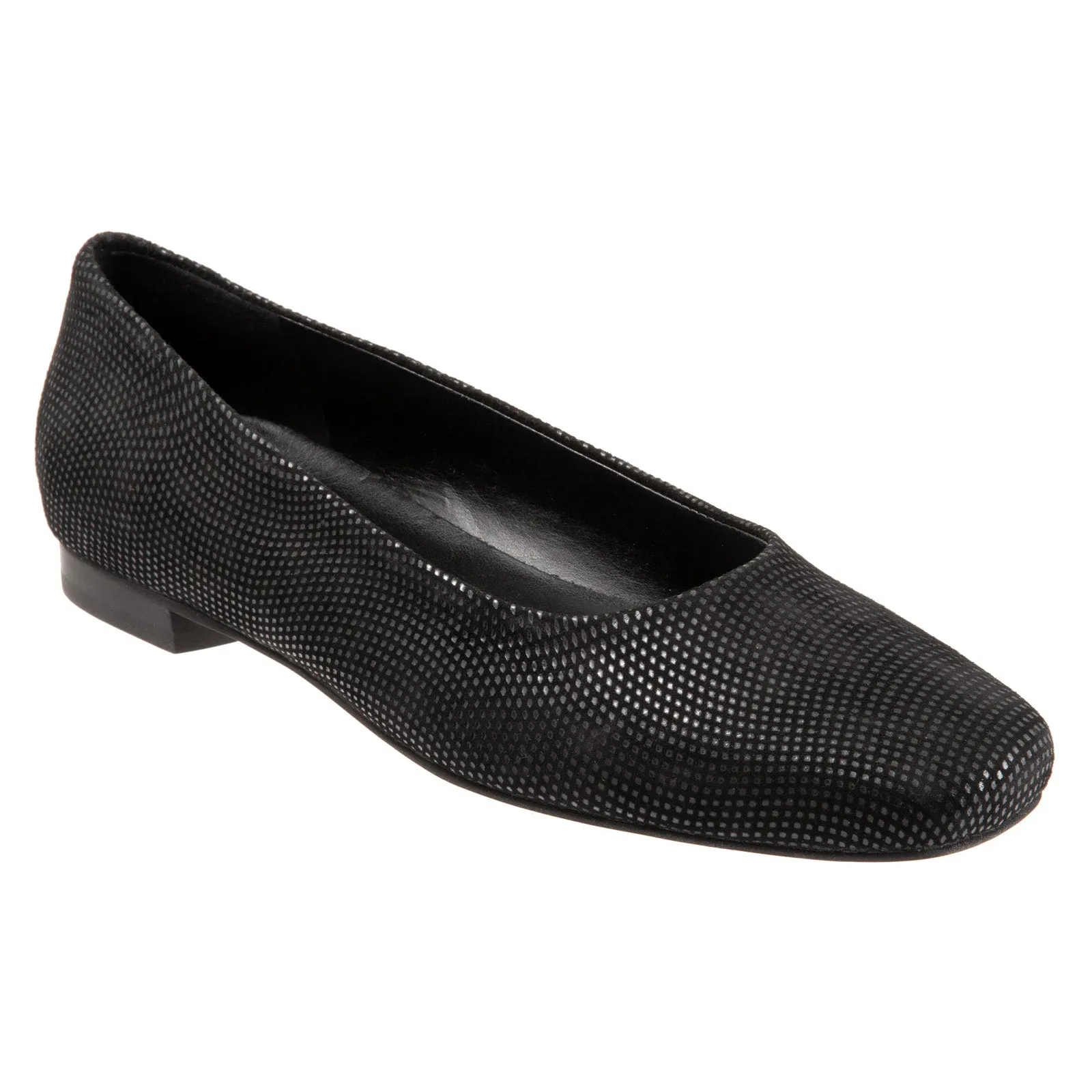 Trotters Honor T2057-004 Womens Black Narrow Leather Ballet Flats Shoes