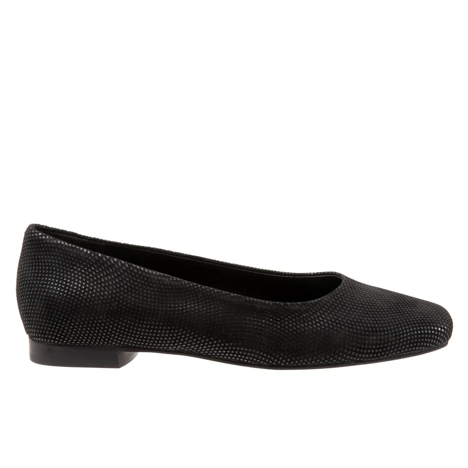 Trotters Honor T2057-004 Womens Black Narrow Leather Ballet Flats Shoes