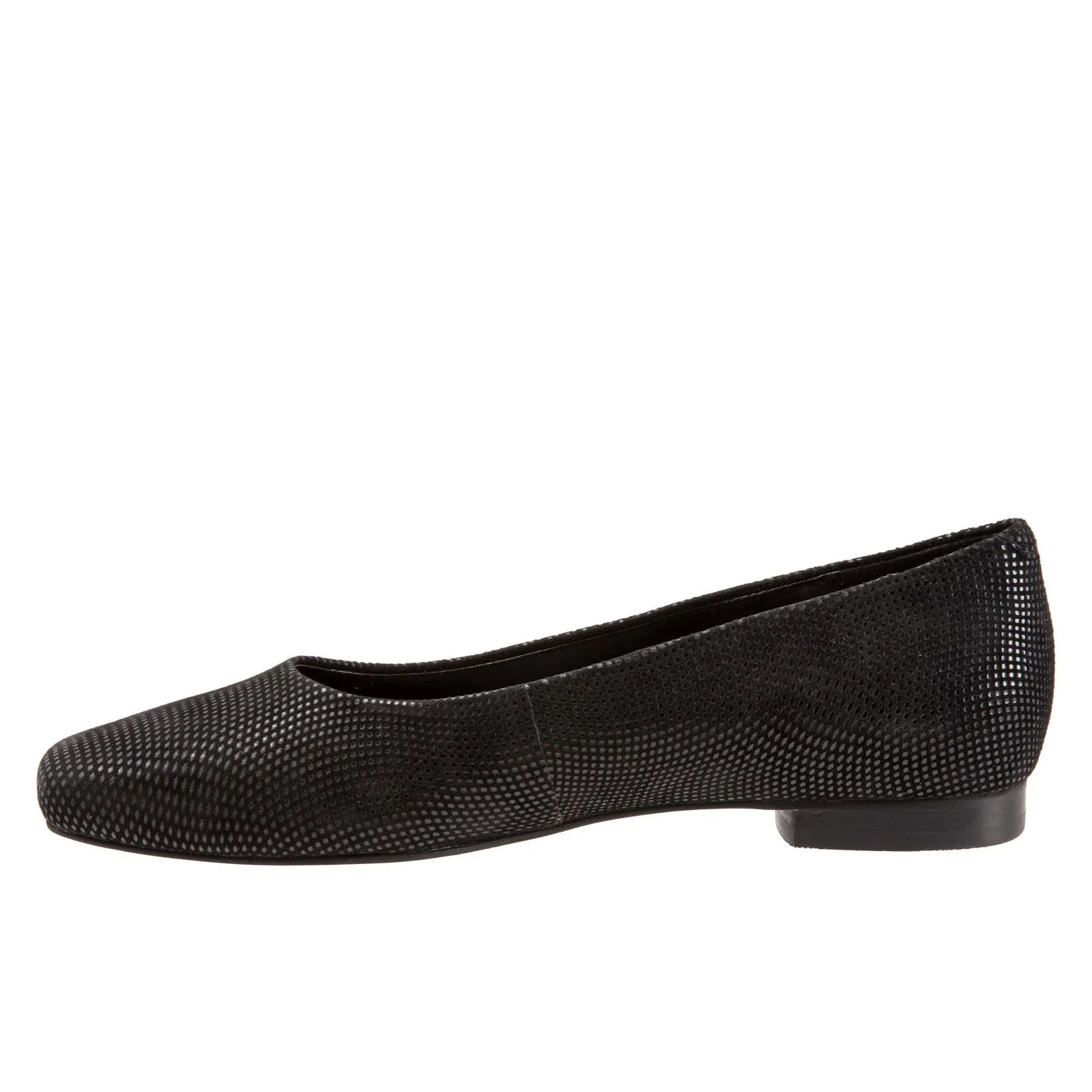 Trotters Honor T2057-004 Womens Black Narrow Leather Ballet Flats Shoes