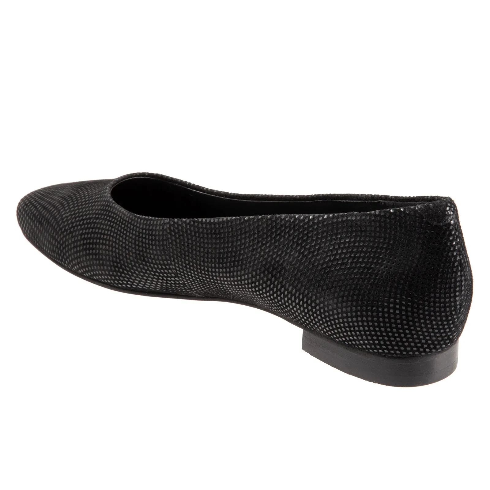 Trotters Honor T2057-004 Womens Black Narrow Leather Ballet Flats Shoes