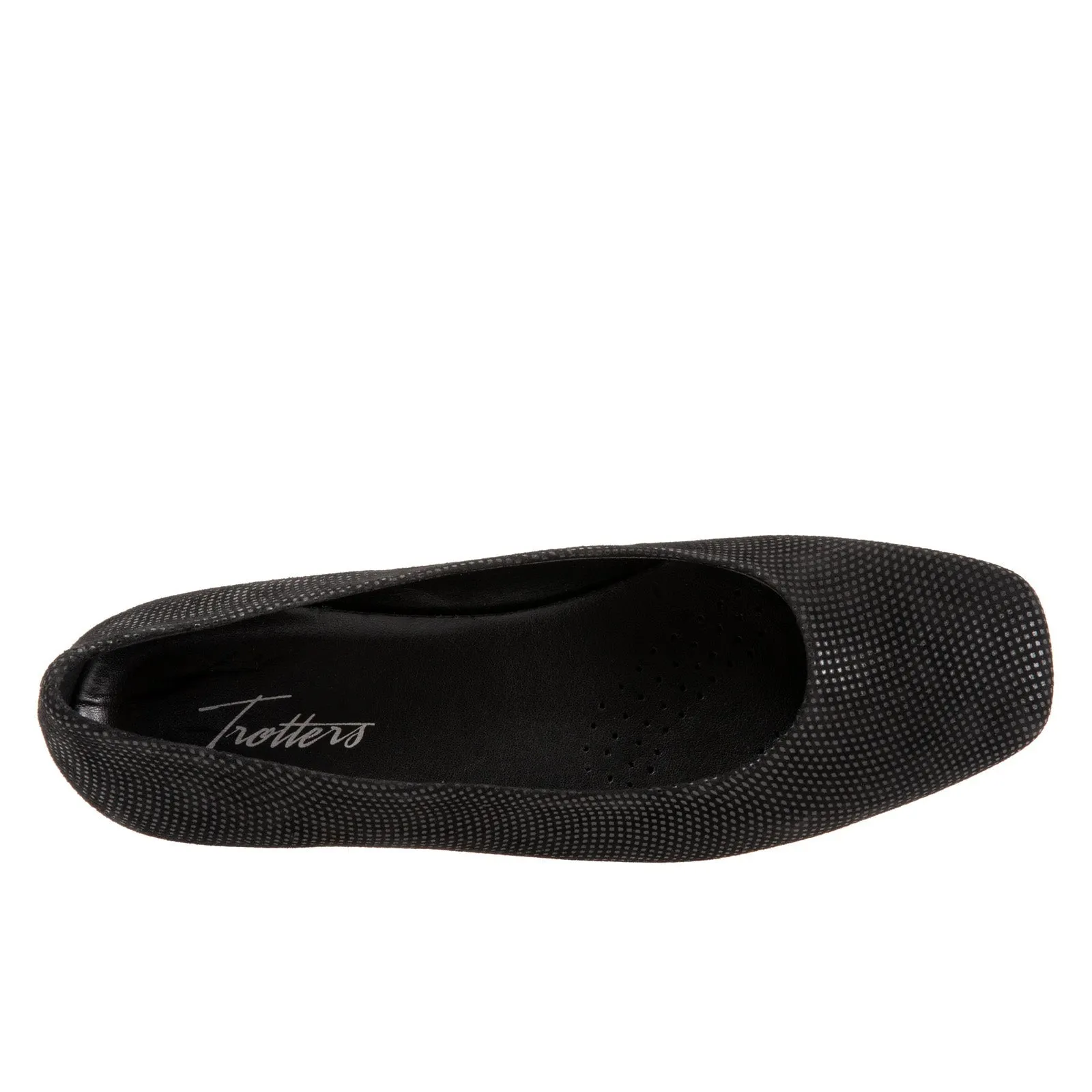 Trotters Honor T2057-004 Womens Black Narrow Leather Ballet Flats Shoes