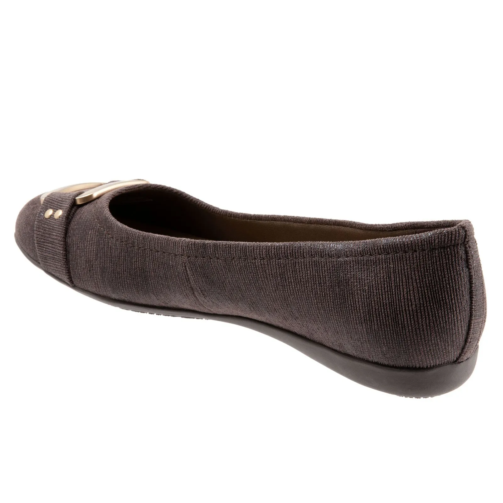 Trotters Sizzle T1251-200 Womens Brown Extra Narrow Ballet Flats Shoes