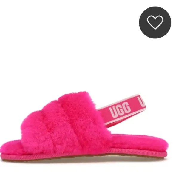 UGG TODDLER FLUFF YEAH ROCK ROSE SLIDES 6