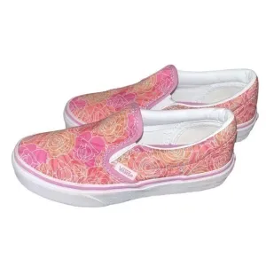 VANS KIDS CLASSIC SLIP ON PINK ROSE FLORAL 1