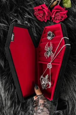Velvet Casket Jewellery Box - Black