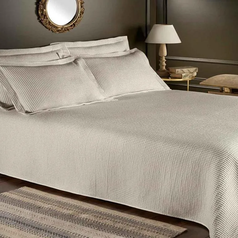 Waffle Woven Bedspread - Cream
