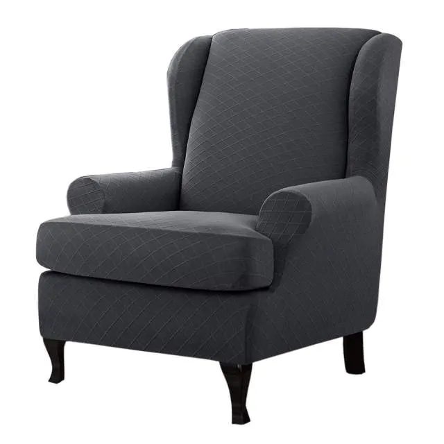 Waterproof Sloping Arm Back Chair Cover Elastic Armchair Wingback Wing Sofa Back Chair Cover Stretch Protector