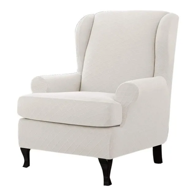 Waterproof Sloping Arm Back Chair Cover Elastic Armchair Wingback Wing Sofa Back Chair Cover Stretch Protector