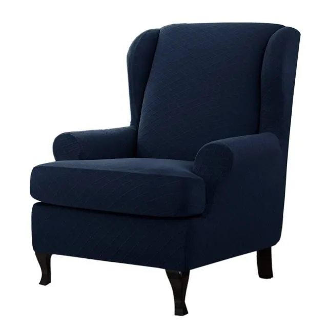 Waterproof Sloping Arm Back Chair Cover Elastic Armchair Wingback Wing Sofa Back Chair Cover Stretch Protector