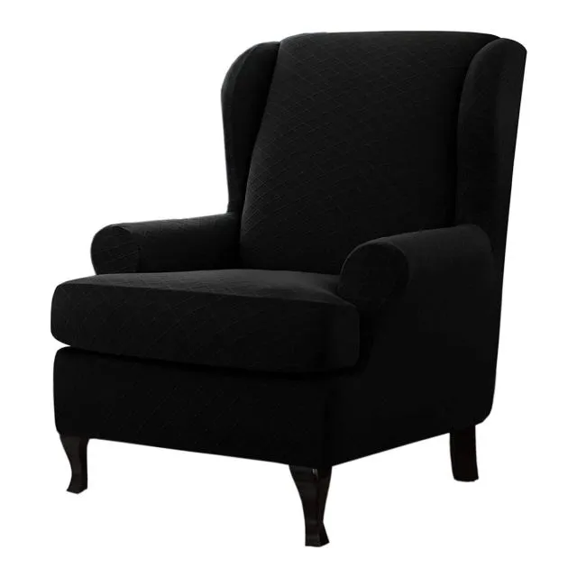 Waterproof Sloping Arm Back Chair Cover Elastic Armchair Wingback Wing Sofa Back Chair Cover Stretch Protector