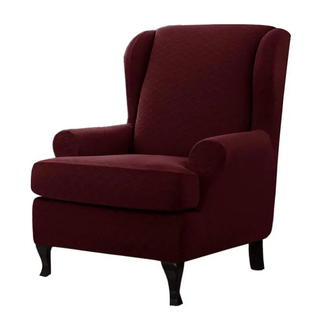 Waterproof Sloping Arm Back Chair Cover Elastic Armchair Wingback Wing Sofa Back Chair Cover Stretch Protector