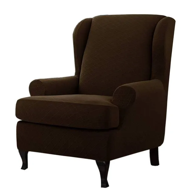 Waterproof Sloping Arm Back Chair Cover Elastic Armchair Wingback Wing Sofa Back Chair Cover Stretch Protector