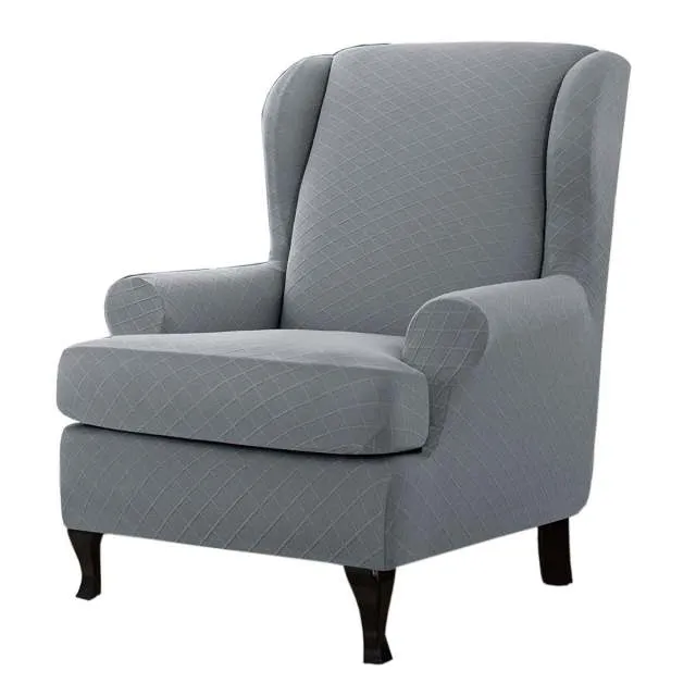 Waterproof Sloping Arm Back Chair Cover Elastic Armchair Wingback Wing Sofa Back Chair Cover Stretch Protector