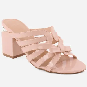 Women "RACHEEL" Mid Block Heel Slip On Sandals